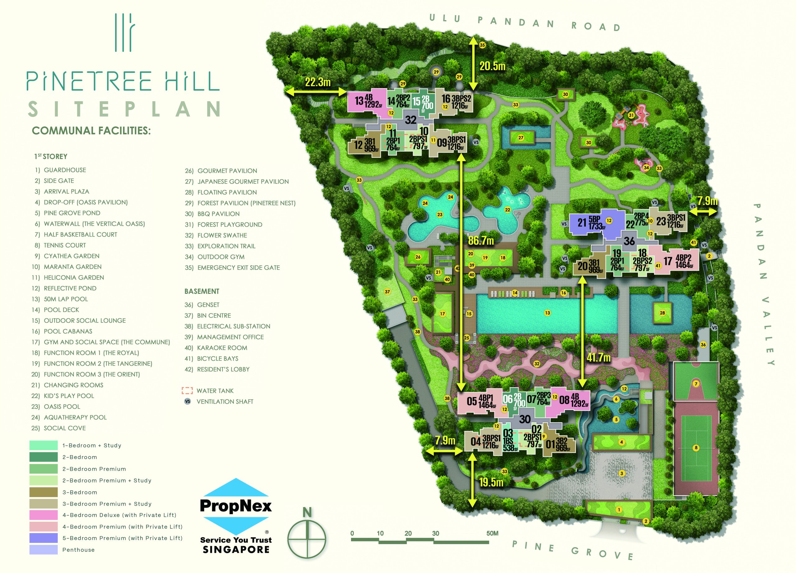 Pinetree Hill Site Map