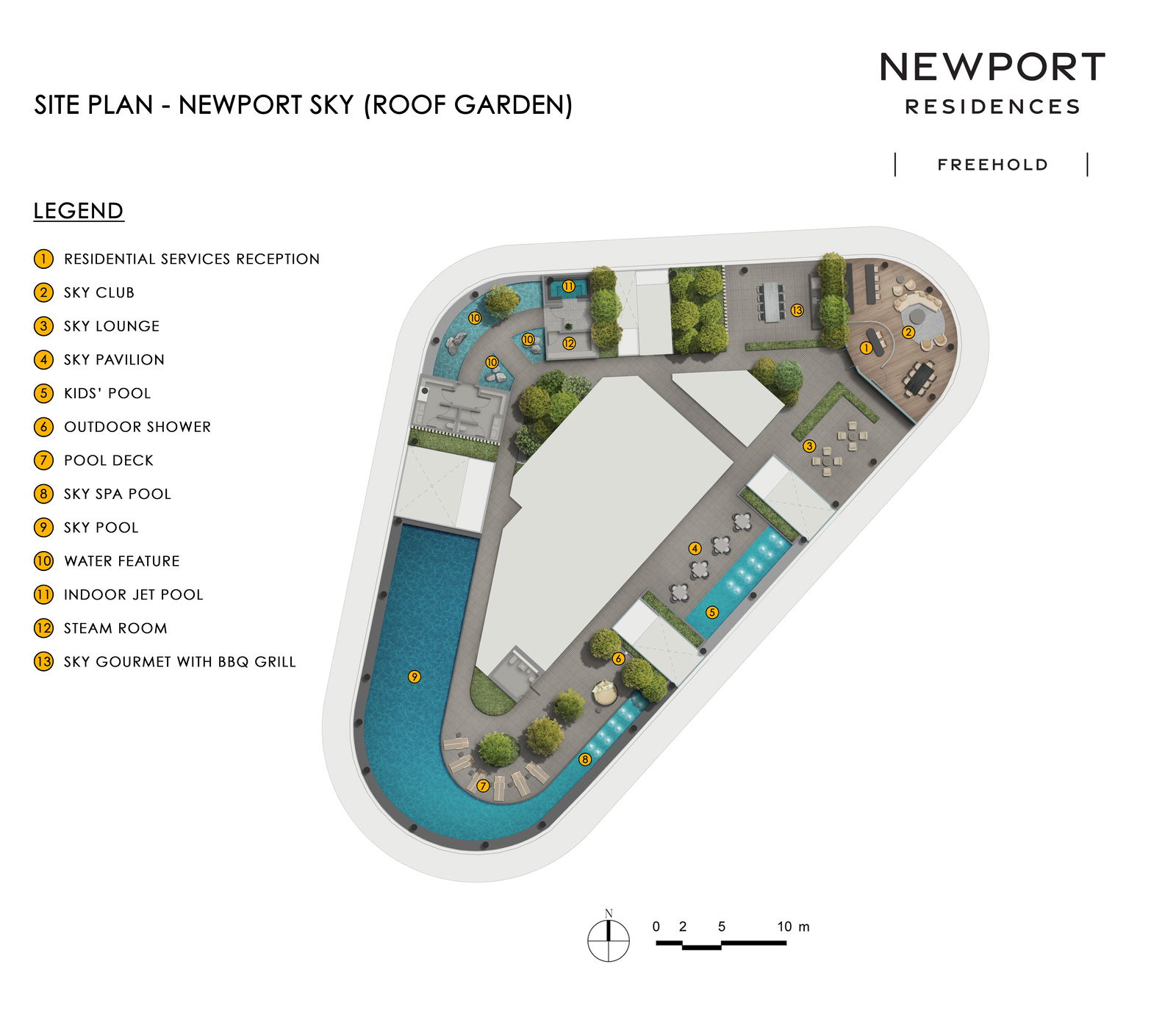 Newport Residences Site map rooftop garden 