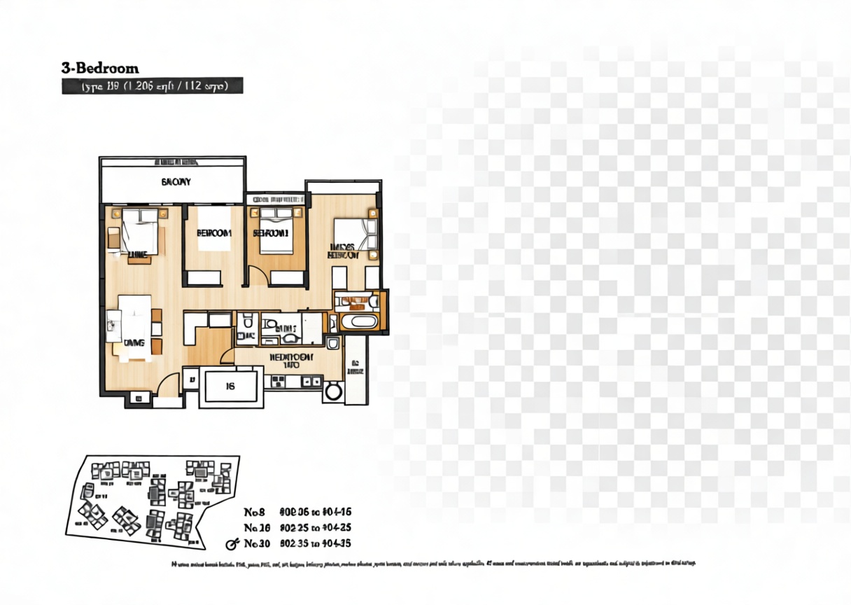 The Stellar 3 bedroom floor plan